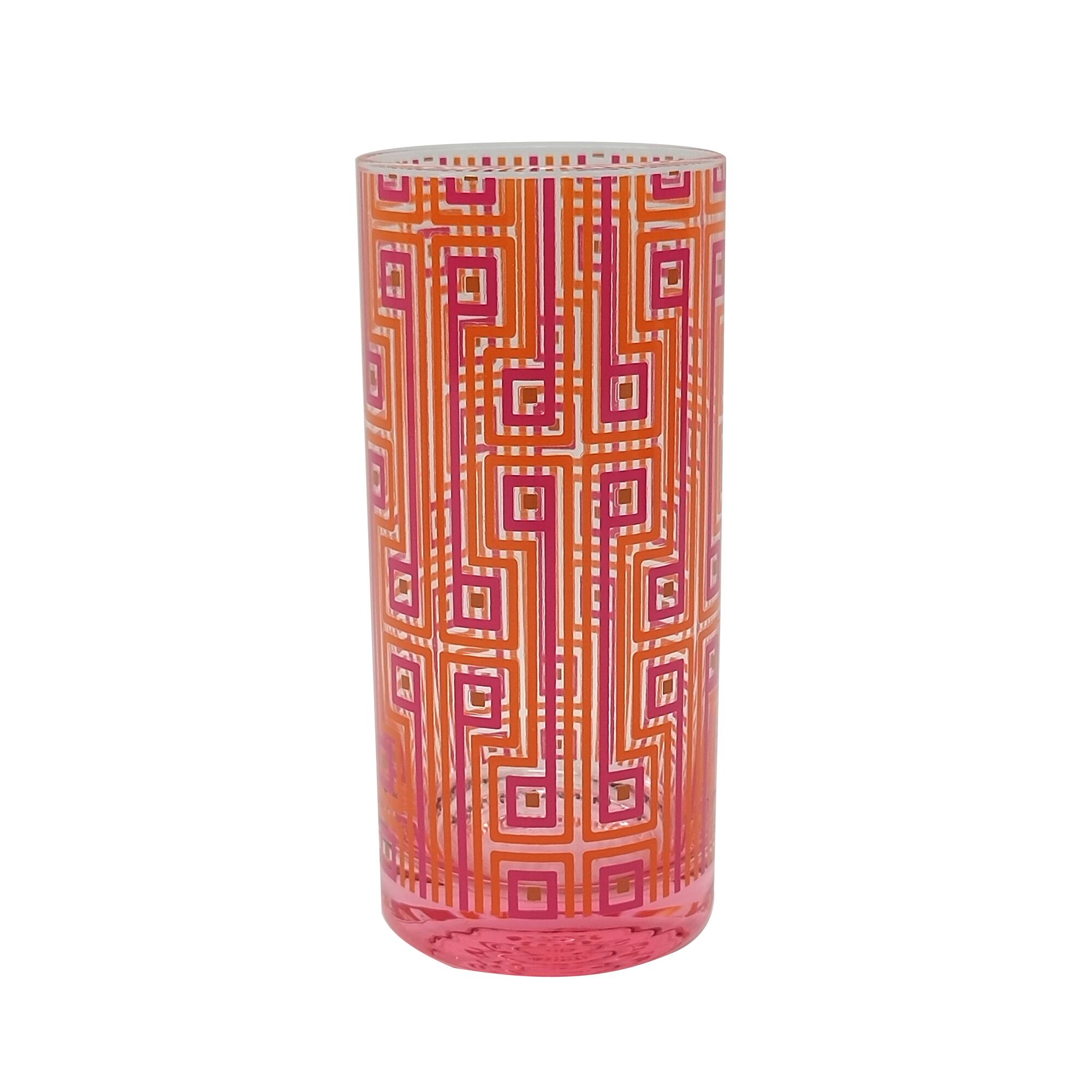 Jonathan Adler x Michaels 15.2oz. Red Geometric Highball Glass